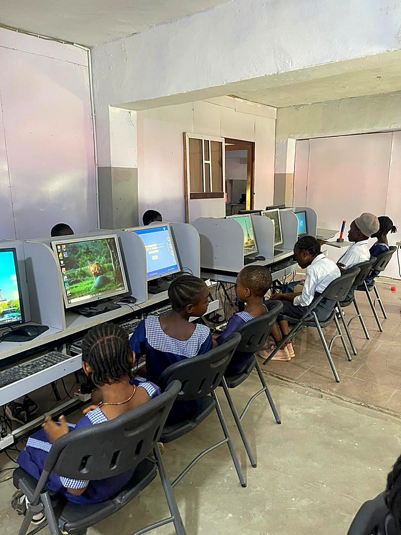 Students in a TADSEF-supported computer lab classroom